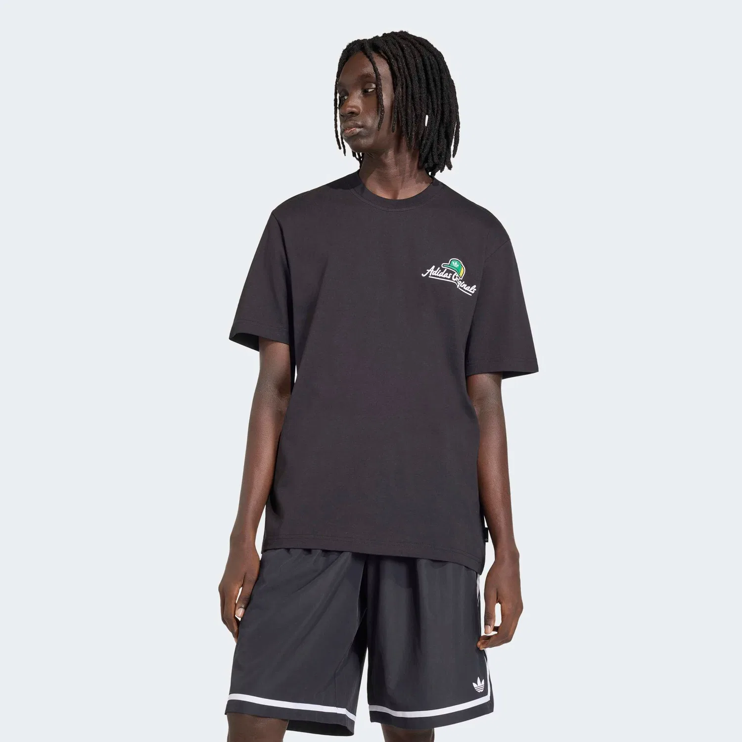Футболка Adidas Originals серого цвета — фото 2