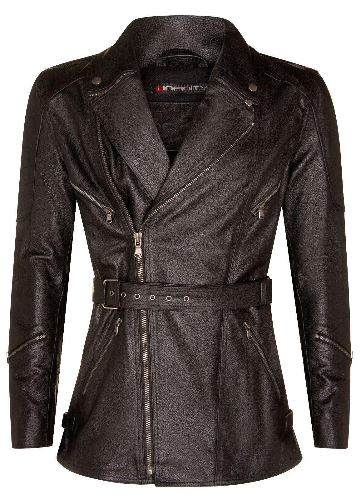 

Байкерская куртка CE Armor с перекрестной молнией - Будапешт Infinity Leather, черный