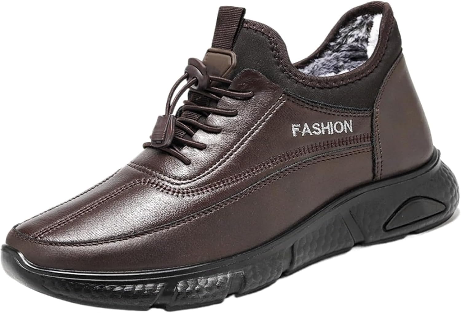 

Мужские зимние утепленные ботинки NoworFewer с противоскользящей подошвой, водонепроницаемые ортопедические теплые ботинки для снега с меховой подкладкой, антискользящая обувь на голенище, коричневый