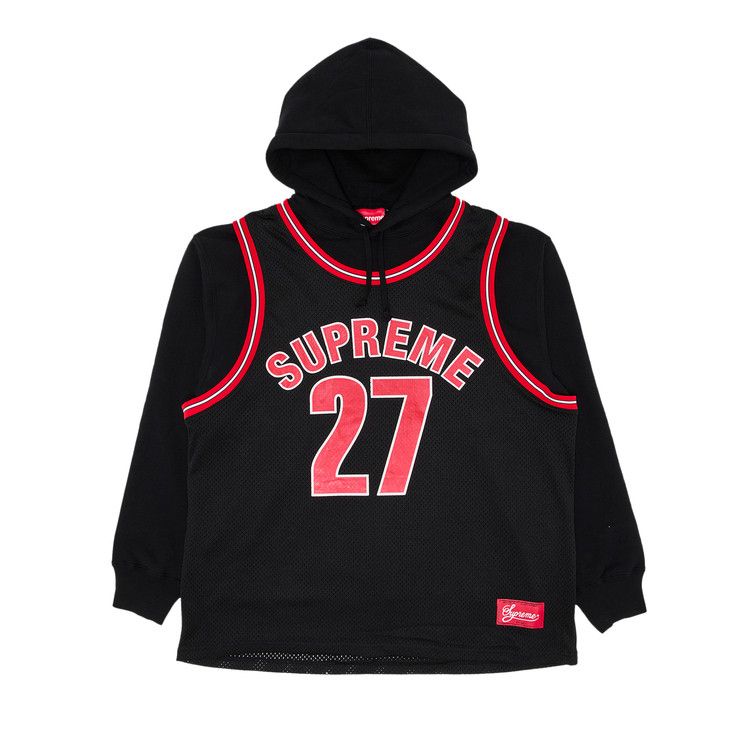 

Толстовка Supreme Basketball Jersey Hooded Sweatshirt, Black