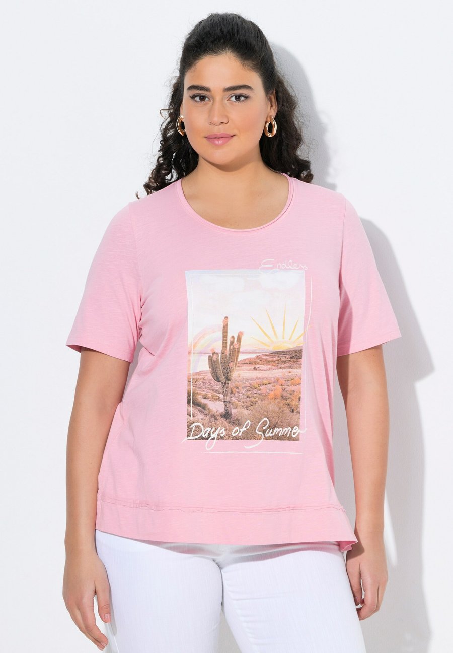 

Футболка Ulla Popken Print T-shirt, Pink, Розовый, Футболка Ulla Popken Print T-shirt, Pink