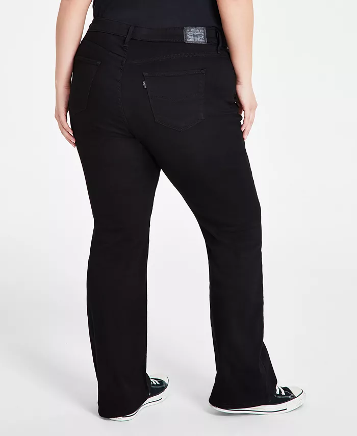 Модные джинсы с высокой посадкой и расклешенными штанинами Plus Size 725 Levi's, черный — фото 2