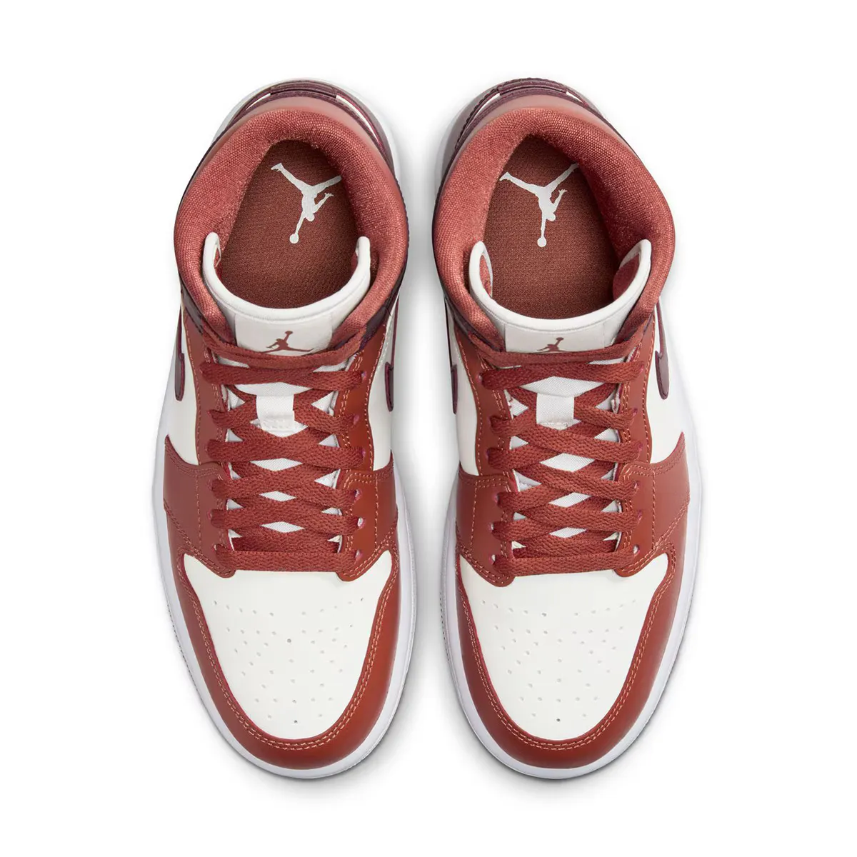 Баскетбольные кроссовки Air Jordan 1 Mid женские, красный/белый — фото 3