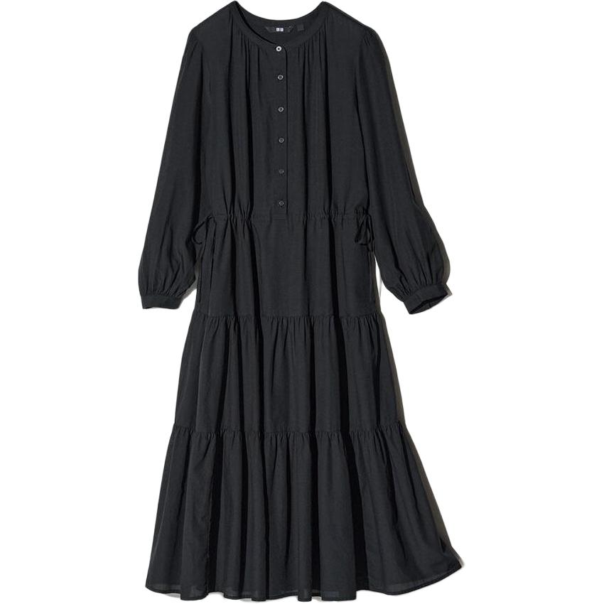 

Платье с длинными рукавами женское черное Uniqlo