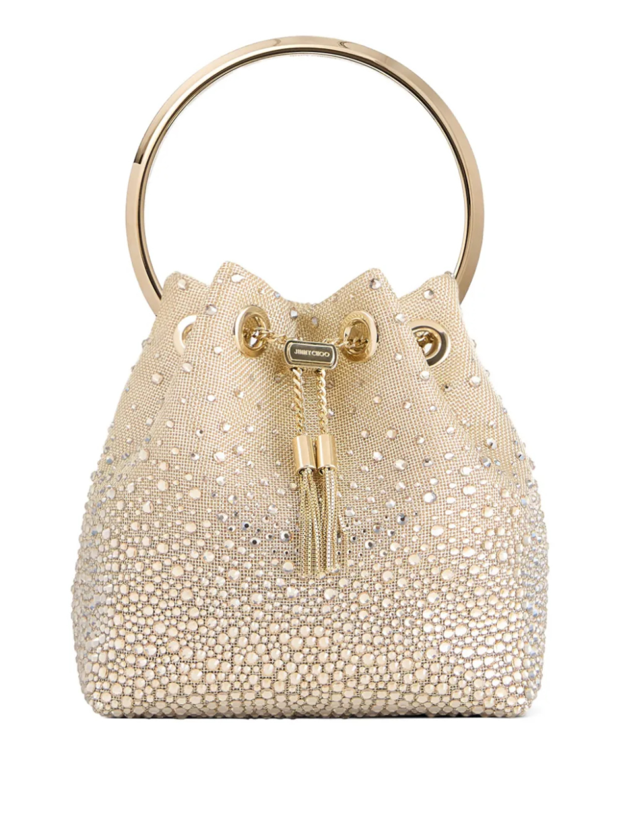 

Сумка-ведро Jimmy Choo Bon Bon, украшенная кристаллами, нейтральный
