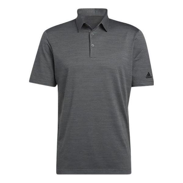 

Футболка Men's adidas Solid Color Logo Micro Mark Golf Sports Short Sleeve Dark Grey Polo Shirt, мультиколор
