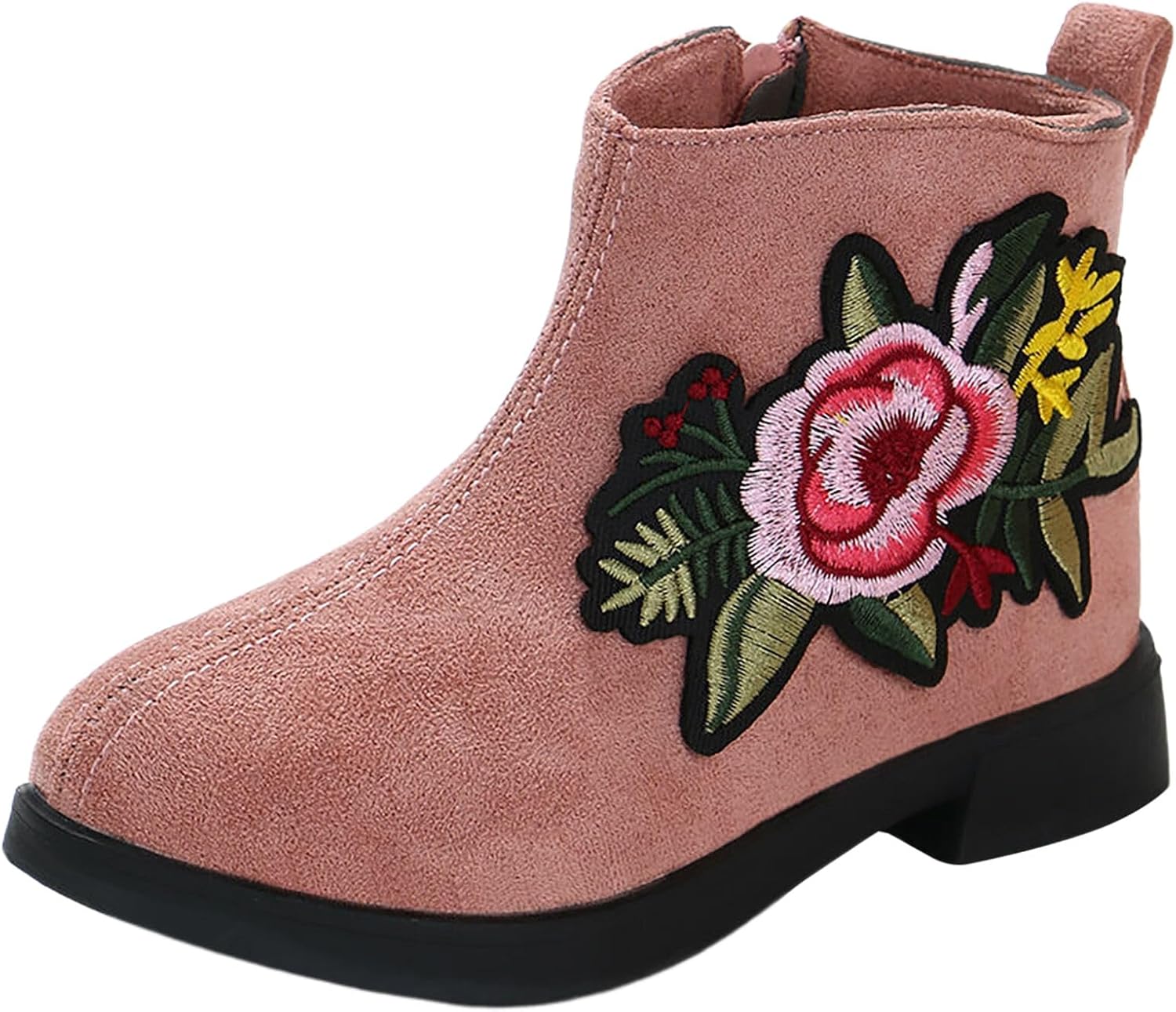 

Ботильоны IWIHMIV с низким каблуком для девочек, ботильоны с боковой молнией для малышей, зимние ботинки для маленьких девочек, ботильоны для девочек, Q1-Pink