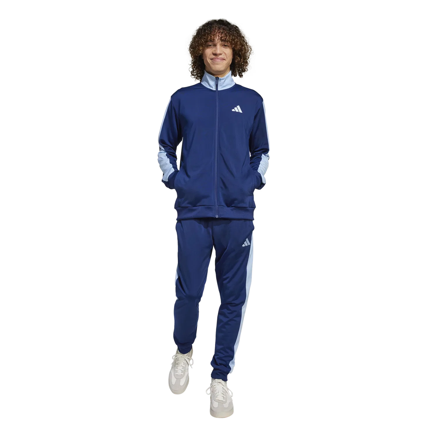 Мужской спортивный костюм с застежкой-молнией Adidas Regular Fit, синий — фото 2