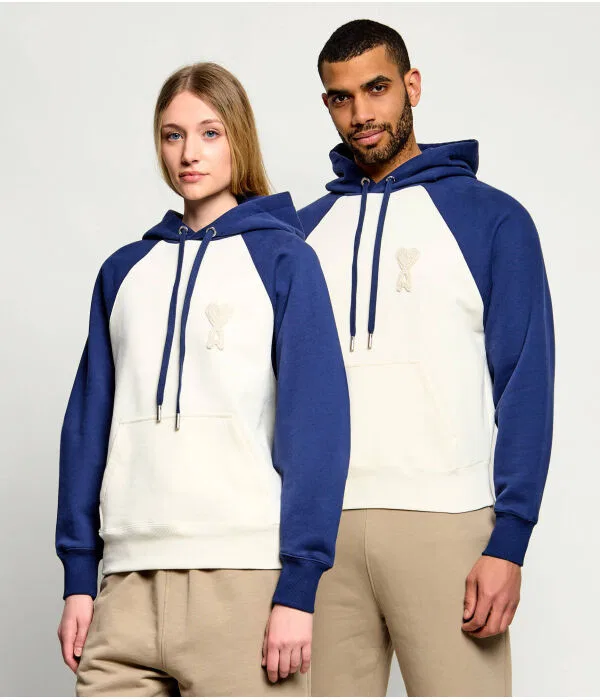 Мужская футболка с принтом Relaxed Fit AMI Paris, белый