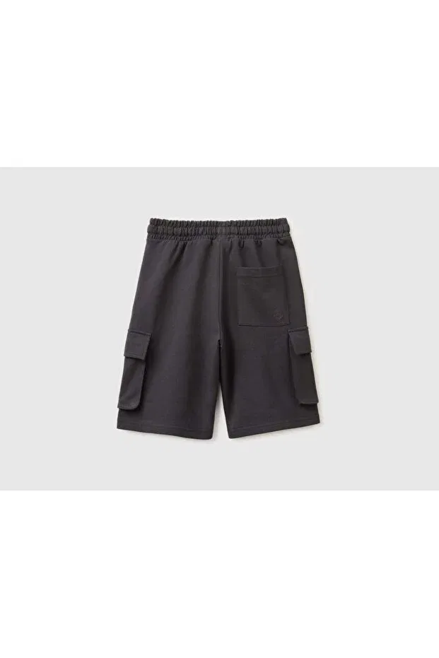 Детские шорты для мальчиков хлопковые United Colors Of Benetton, Anthracite — фото 2