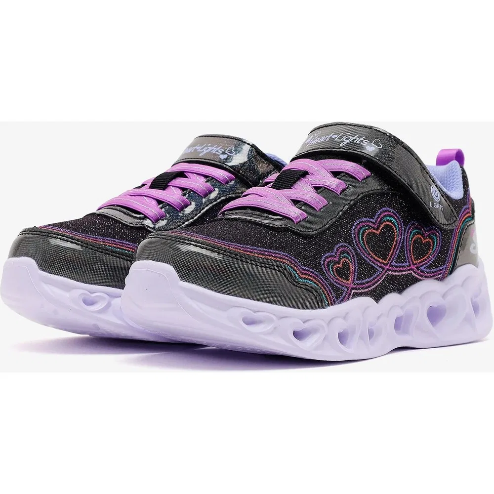 Детские спортивные кроссовки для девочек со светящейся подошвой Heart Lights Skechers — фото 3