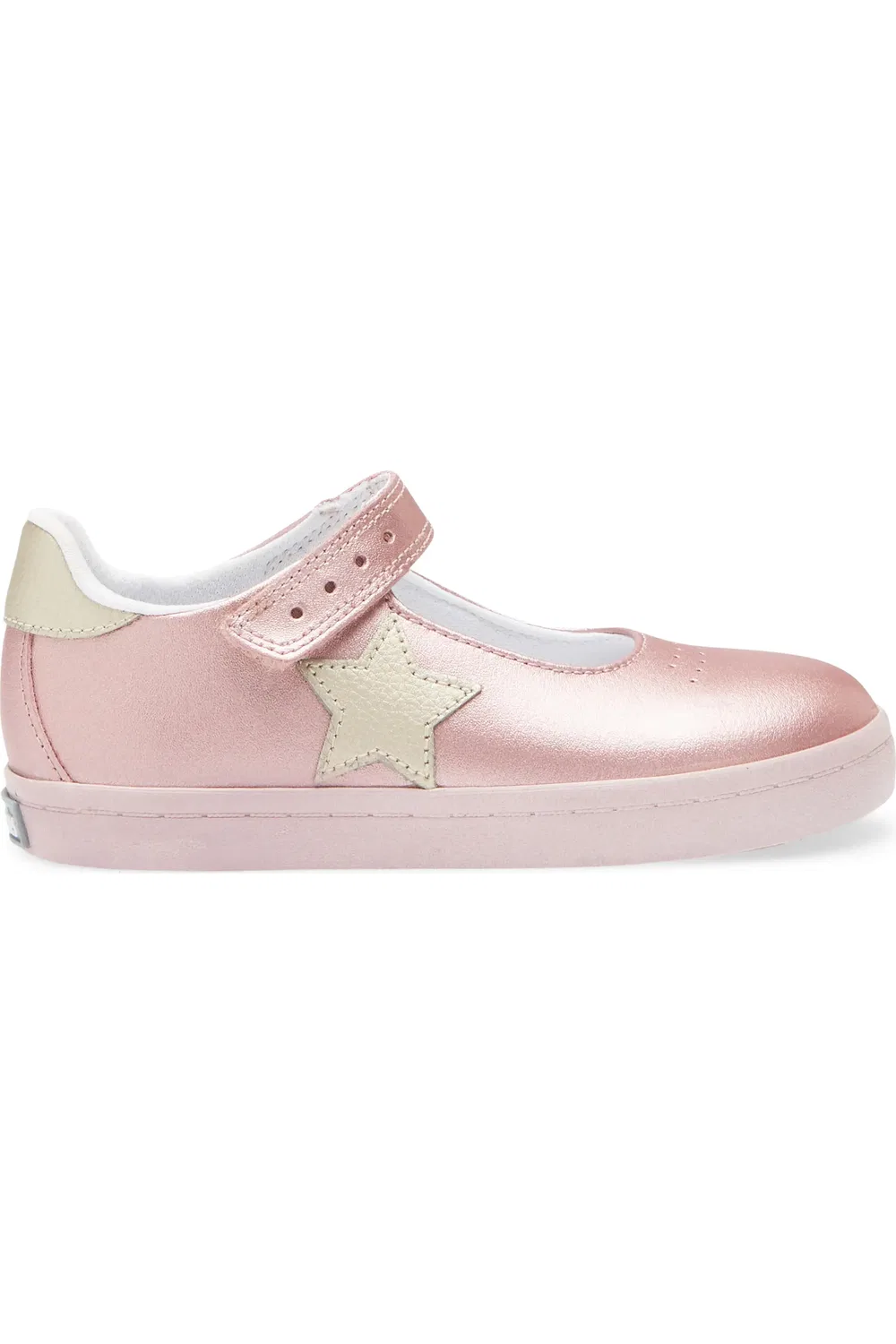 Детские кеды с металлической звездой Mary Jane Footmates, Rose/Gold — фото 3