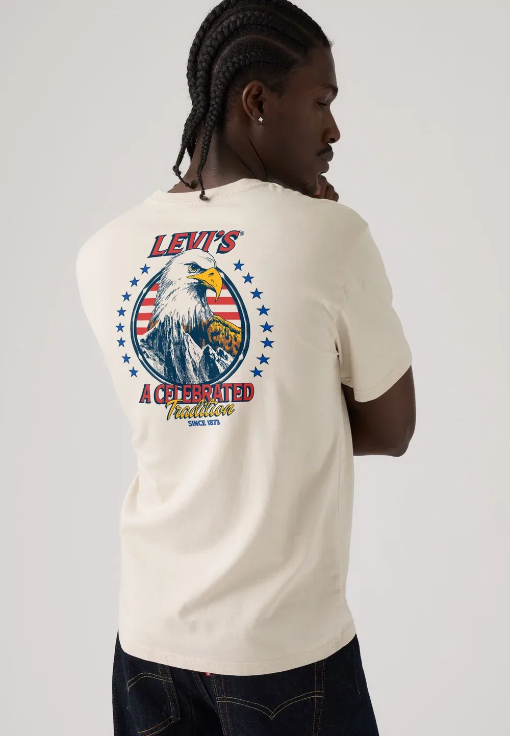 Футболка свободного кроя с принтом Levi'S, Egret — фото 3