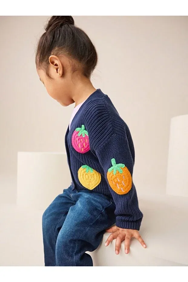 Детский кардиган для девочек с принтом Next Baby, Navy Blue — фото 2