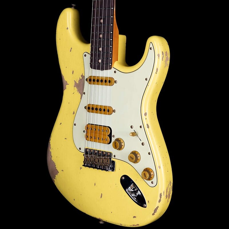 

Fender Custom Shop Alley Cat Stratocaster 2.0 Heavy Relic HSS Vintage Trem Rosewood Board Graffiti Yellow