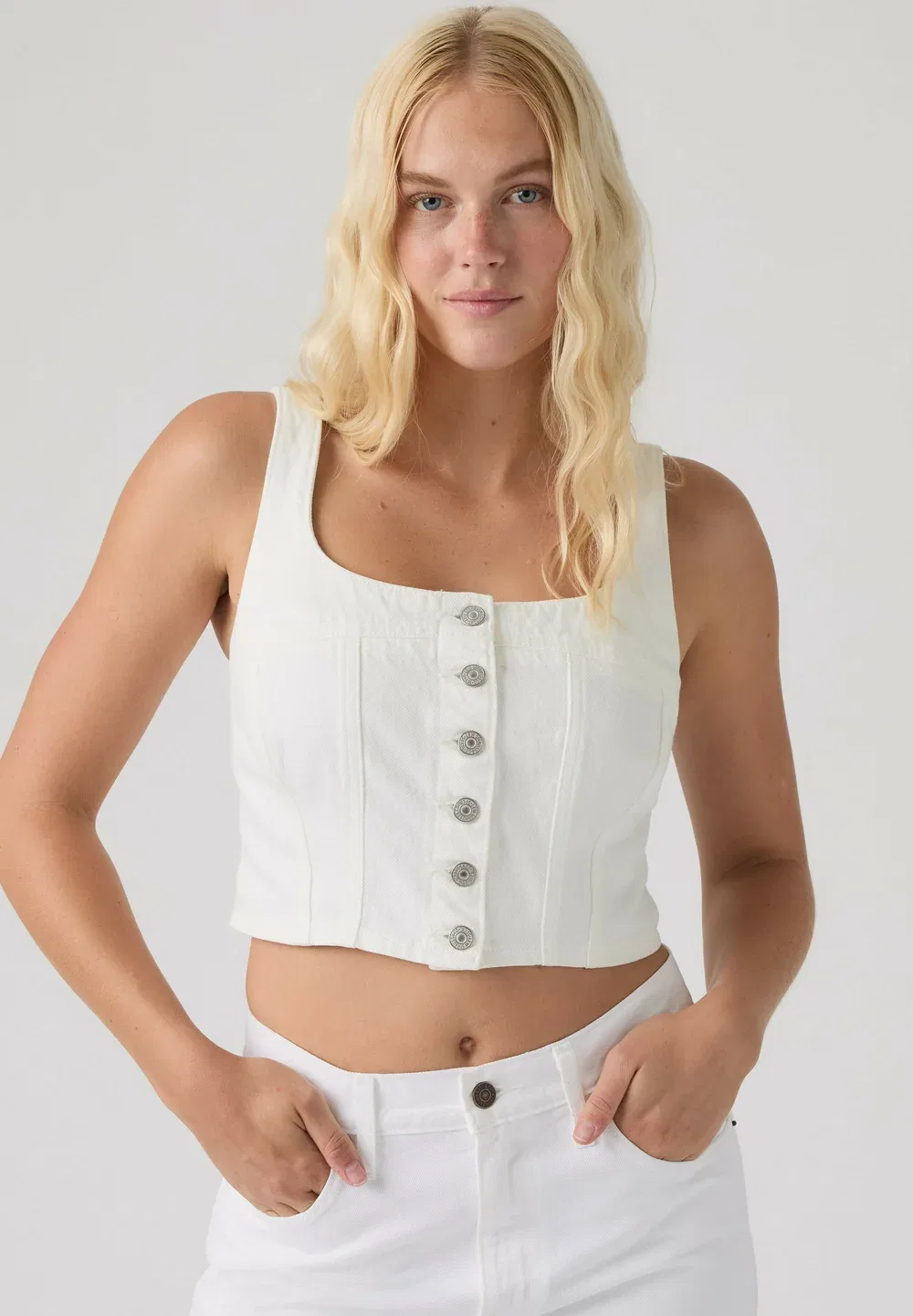 Audra seamed top tooth fairy lt wt - top Levi'S, Tooth Fairy Lt Wt - Whites — фото 4