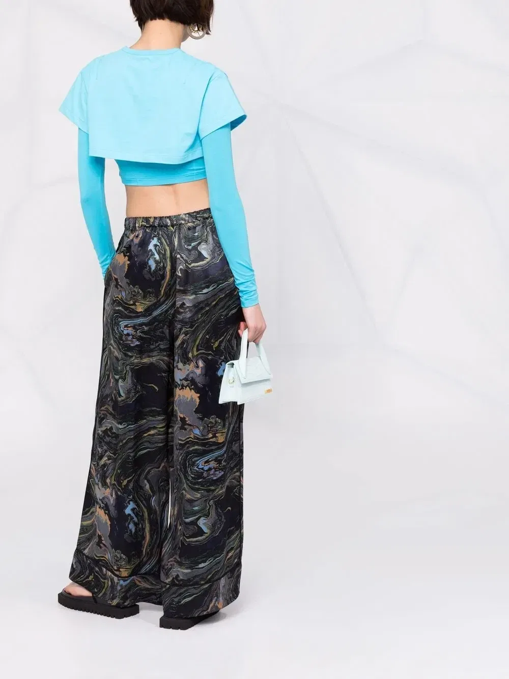 Многослойный топ Le Double T-shirt Jacquemus, синий — фото 4