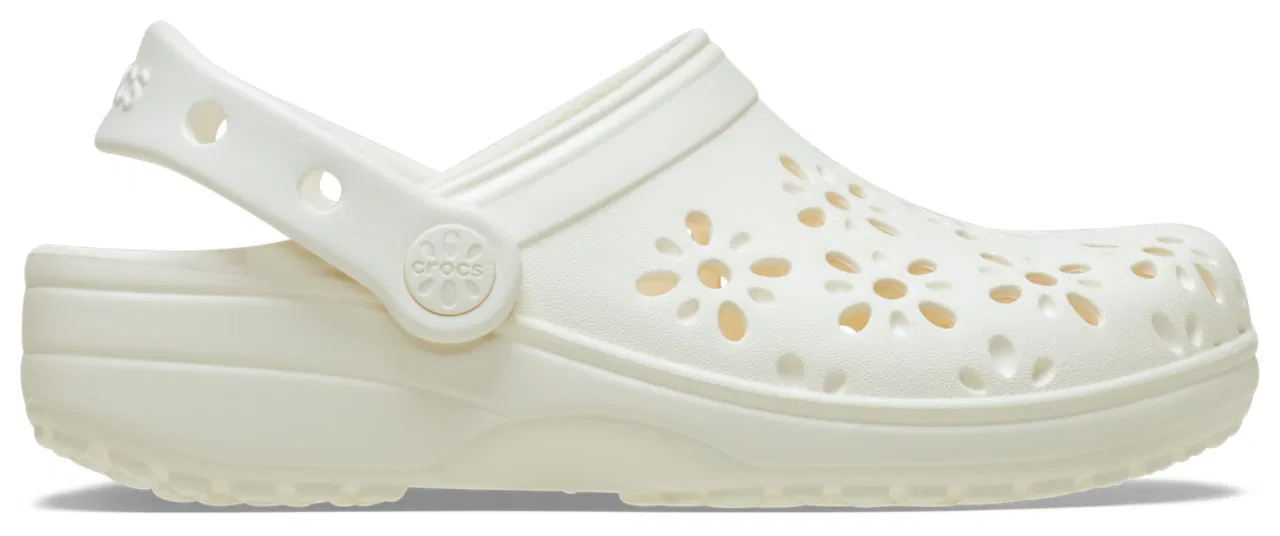 Сабо для девочек Floral Cutout Crocs, цвет Chalk