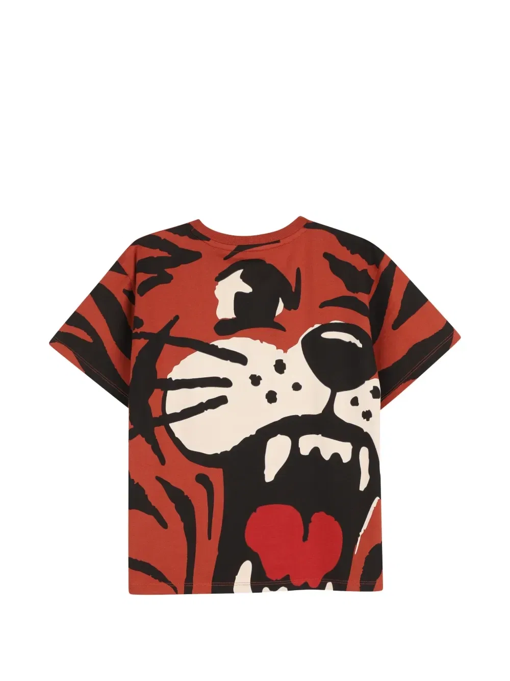Футболка с вышитым логотипом и принтом Kenzo Kids, оранжевый — фото 2
