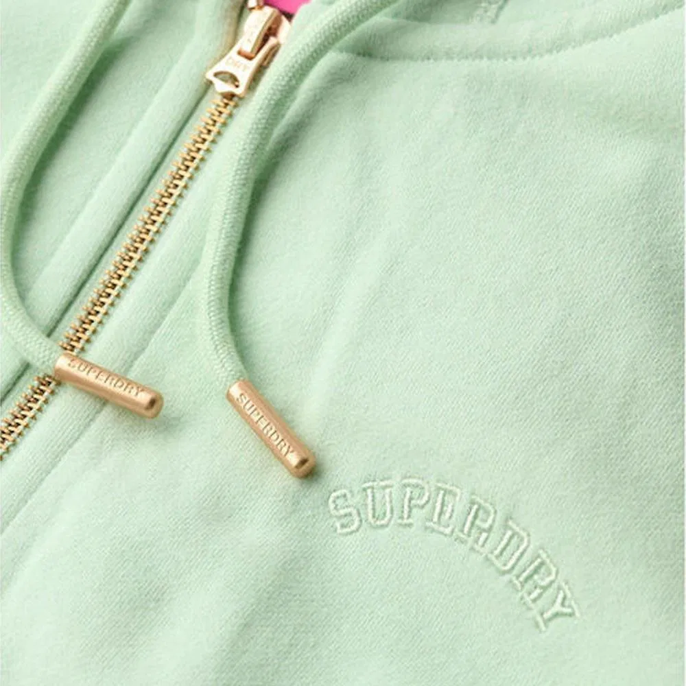 Женское худи с капюшоном и молнией Essential Superdry, Green Grey — фото 3