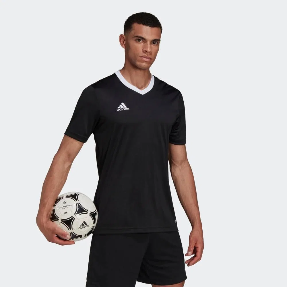 Мужская футболка с V-образным вырезом Entrada 22 adidas, Black — фото 4