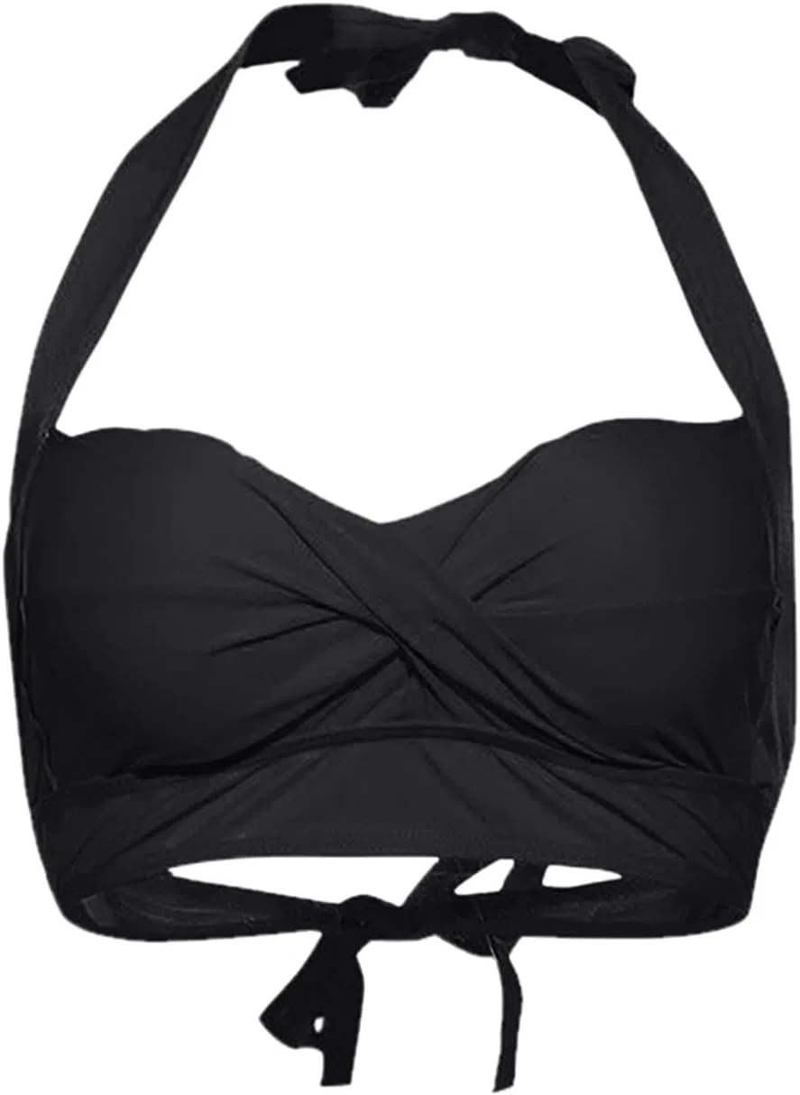 Женский бикини-комплект с перекрестными бретелями Twist Front, Black — фото 3