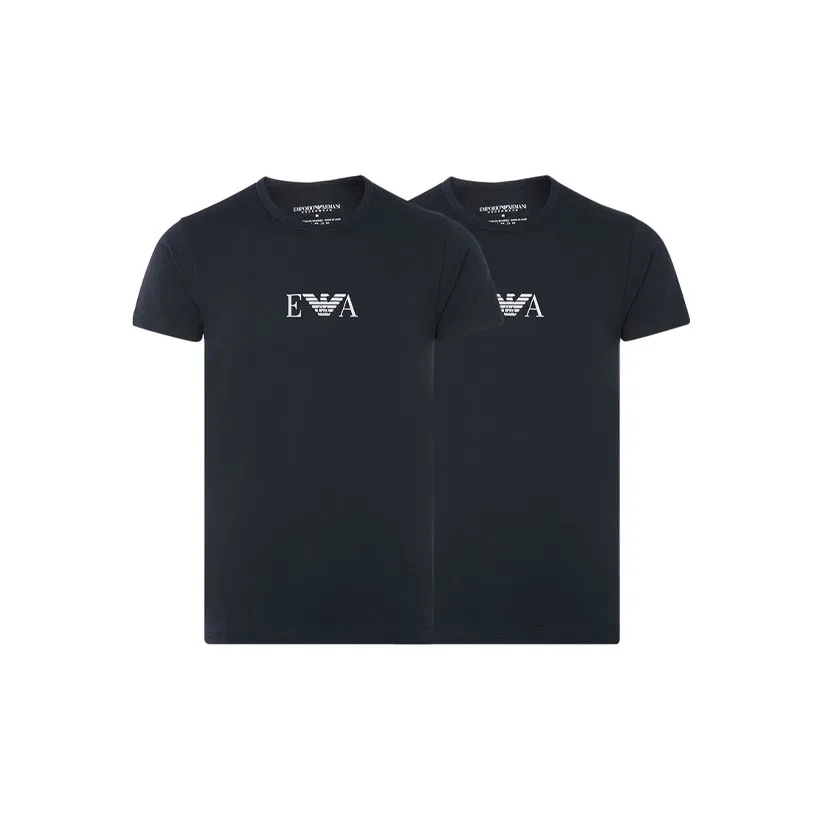 Мужская футболка с коротким рукавом, комплект из 2 штук, EMPORIO ARMANI, Dark Blue