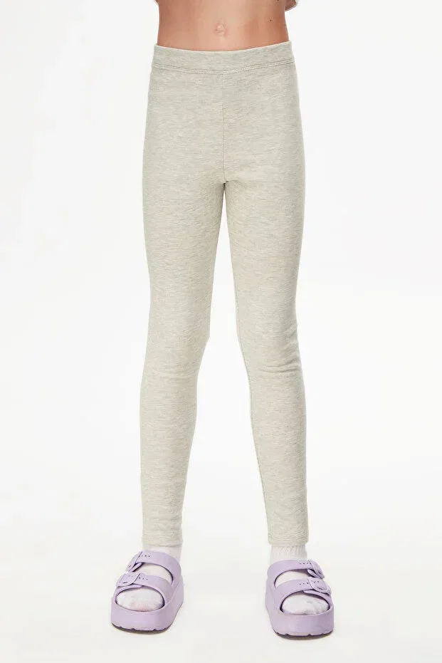 Детские леггинсы для девочек с принтом Lovetti, Bright Gray Melange — фото 2
