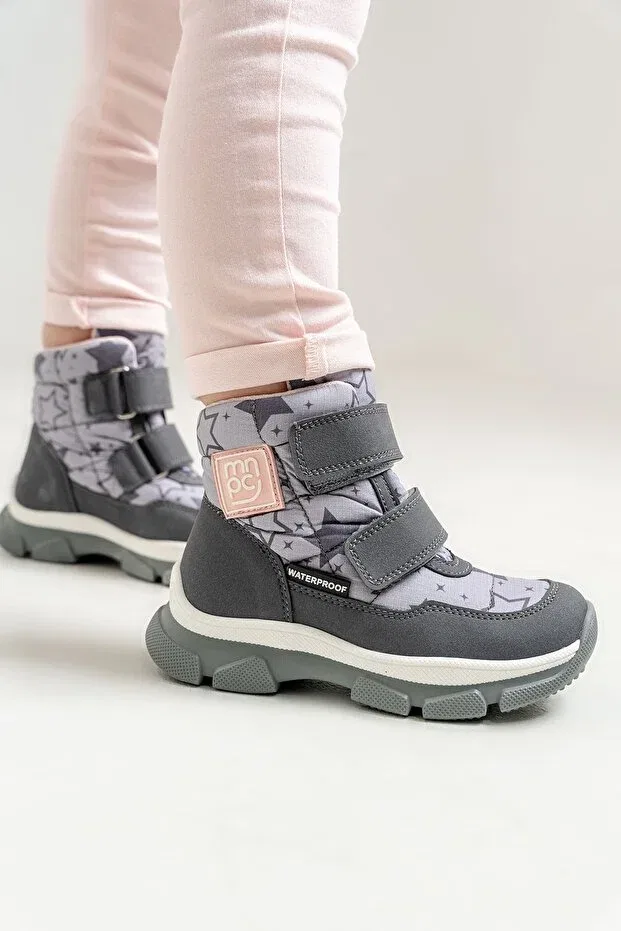 Детские ботинки для девочек водонепроницаемые Boots Mnpc, Gray — фото 3