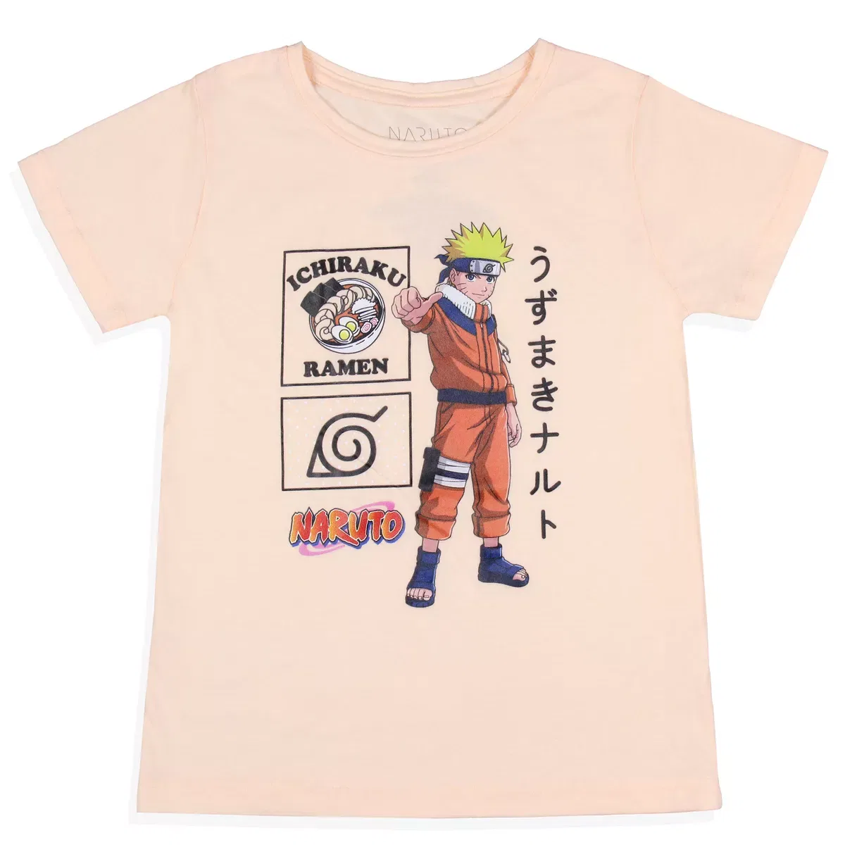 Детское футболка с принтом Naruto Girls' Anime Ichiraku Ramen Classic Thumbs Up Character T-Shirt Tee Kids Naruto, Orange — фото 2