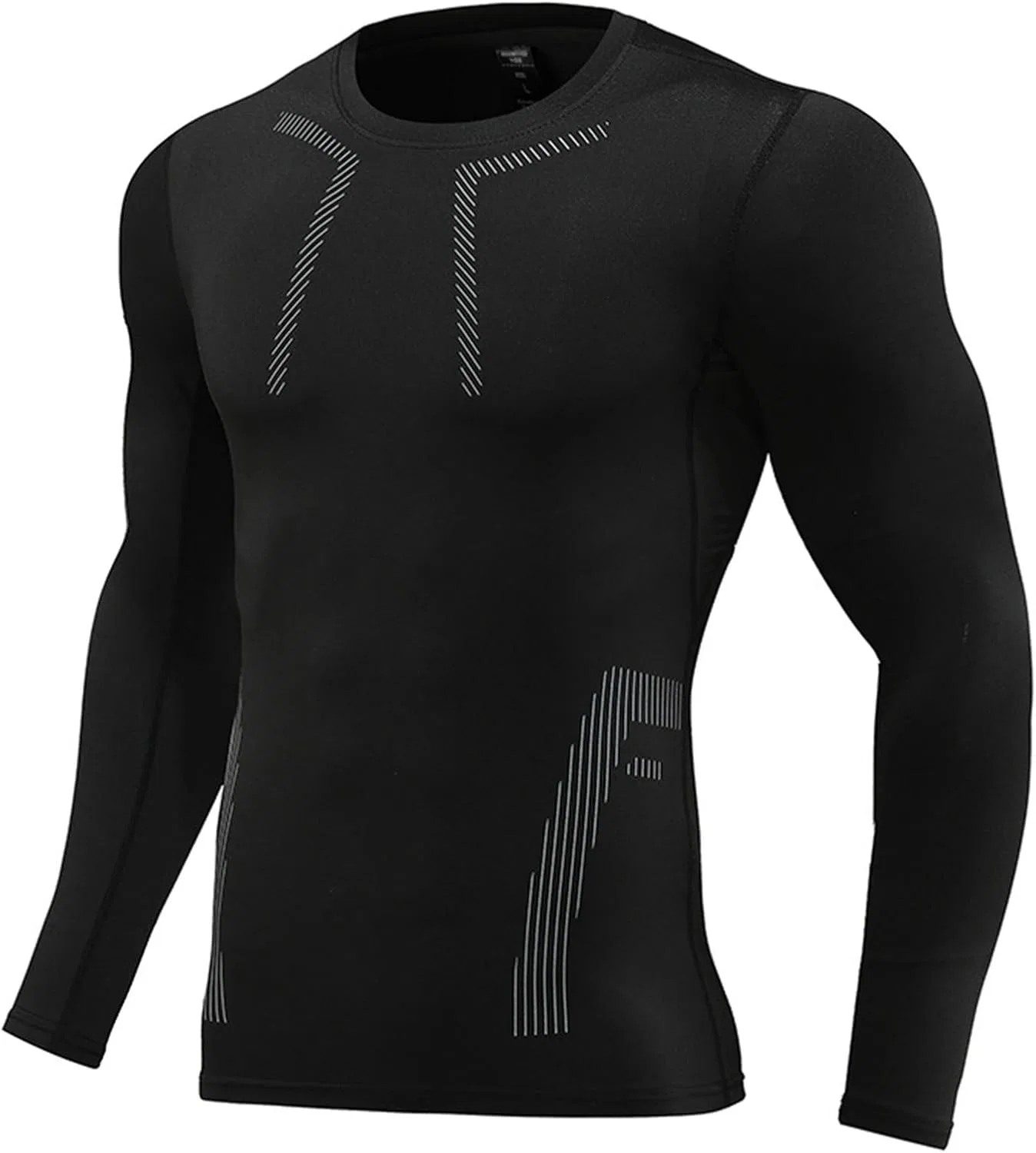 Мужская быстросохнущая футболка с длинным рукавом Long Sleeve Athletic Workout, Black — фото 2