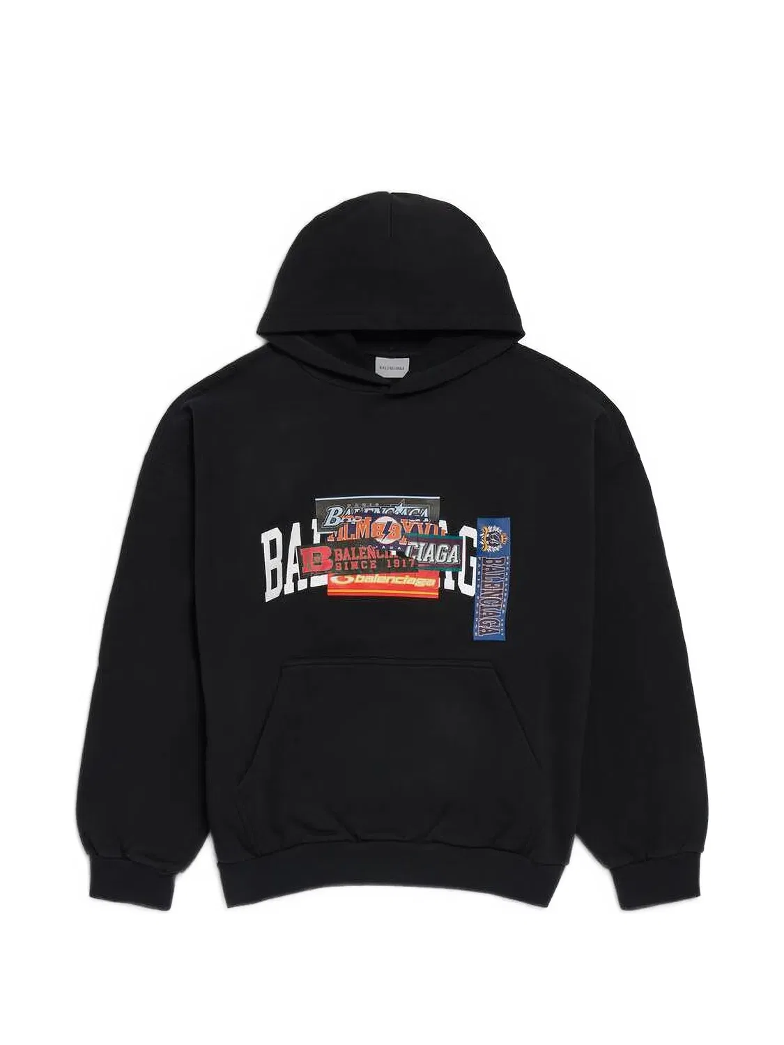 Хлопковое худи черного цвета Balenciaga, черный