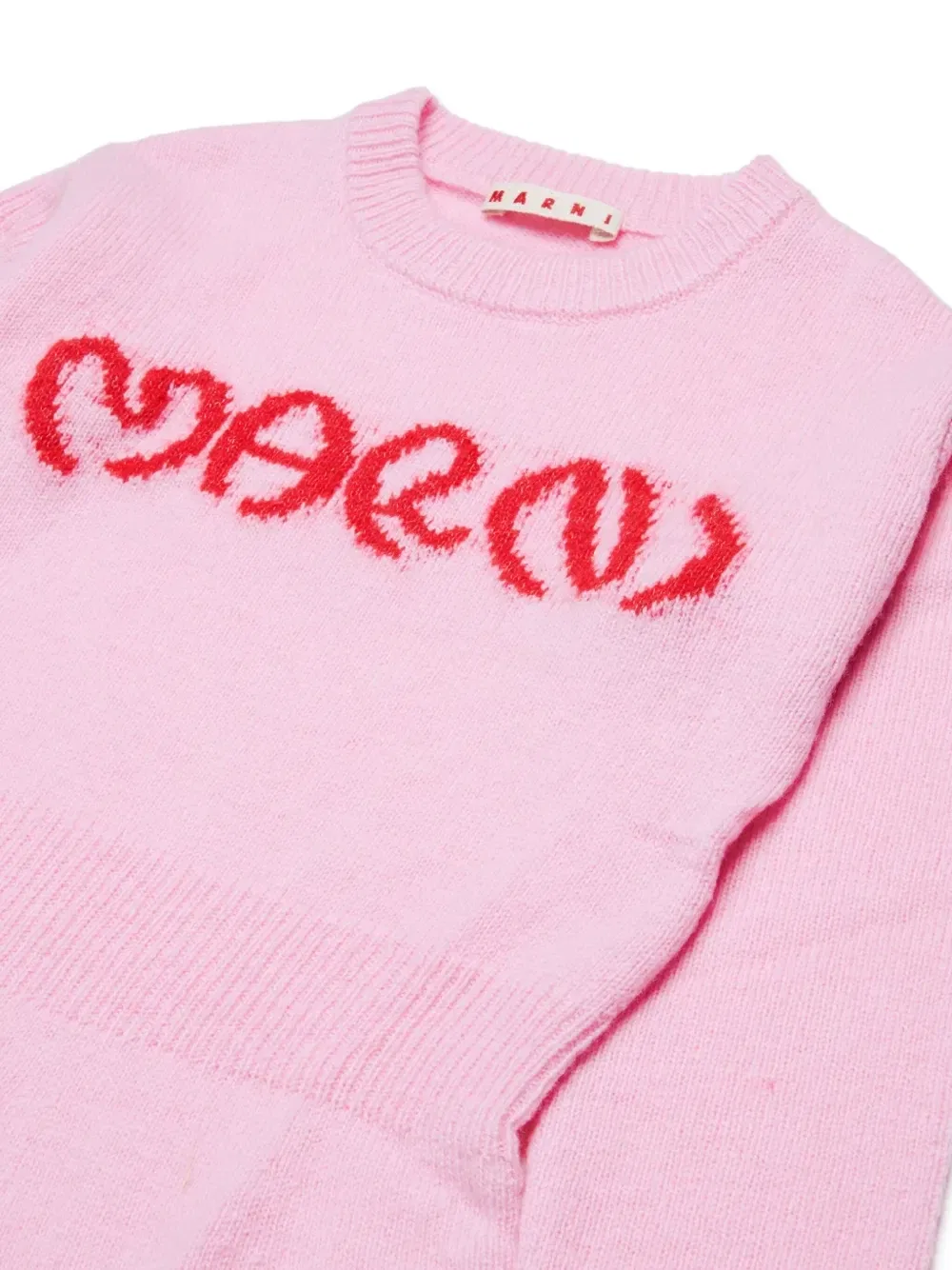 Платье миди с жаккардовым логотипом Marni Kids, розовый — фото 4