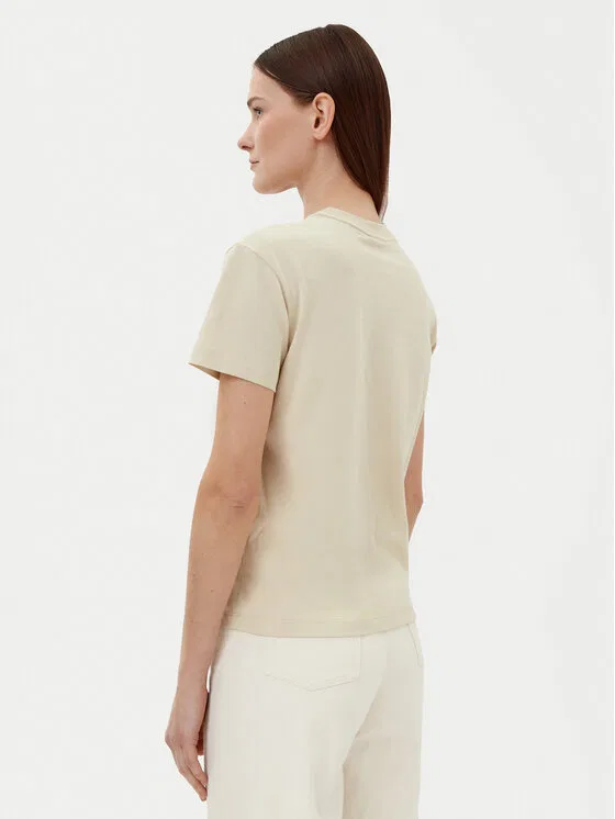 Футболка regular fit Nano Logo Calvin Klein, бежевый — фото 3