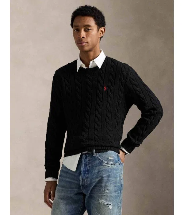 Мужской джемпер хлопковый Polo Ralph Lauren, черный