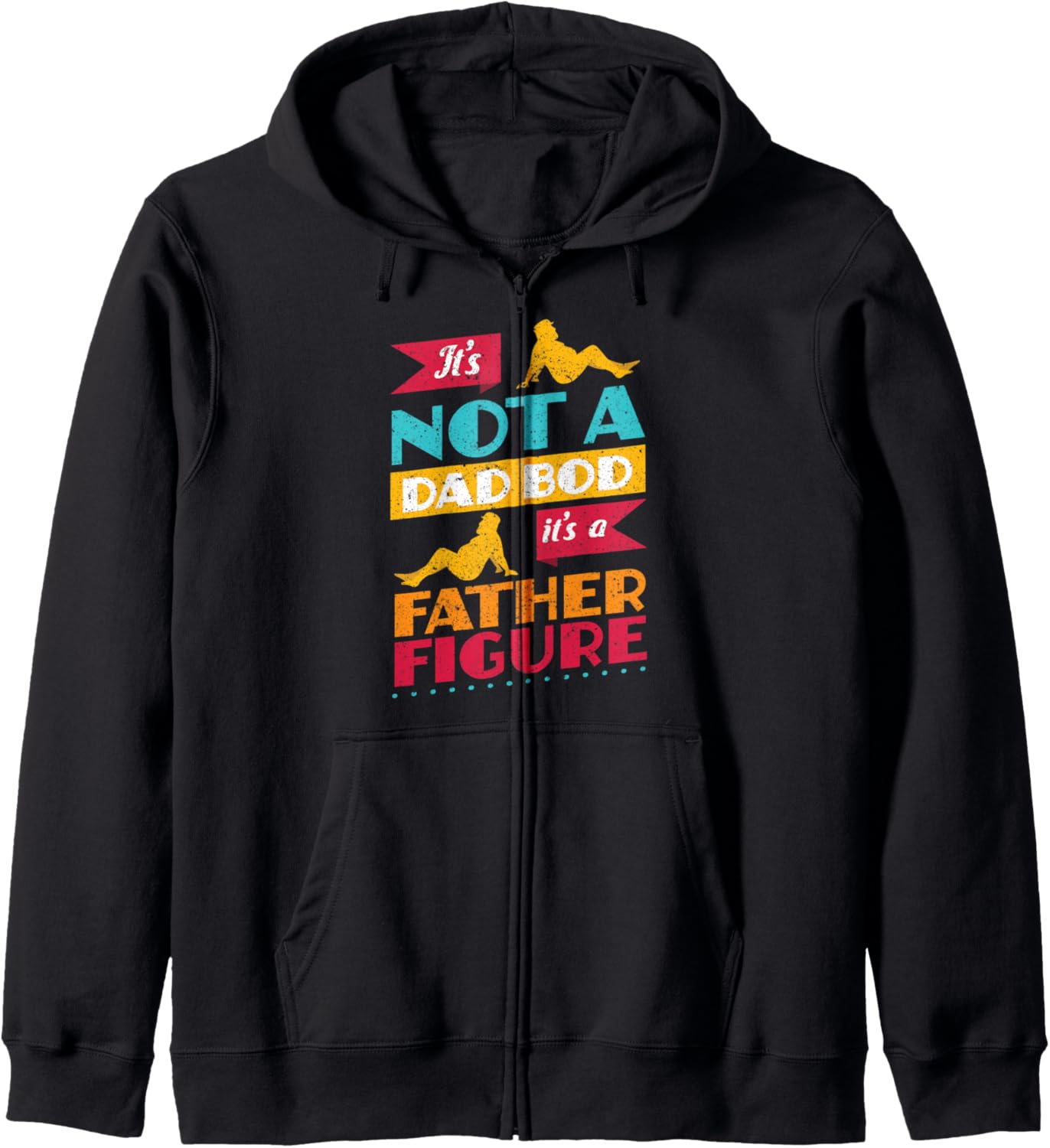

Забавная ретро-толстовка на молнии для мужчин Не папина фигура Happy Father'S Day Ideas And Apparel For Dad, черный
