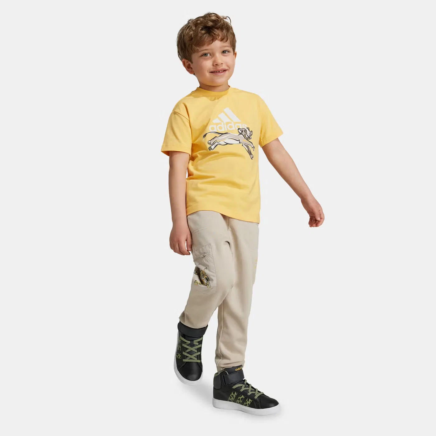 Штаны с принтом Disney Lion King Adidas, бежевый — фото 3