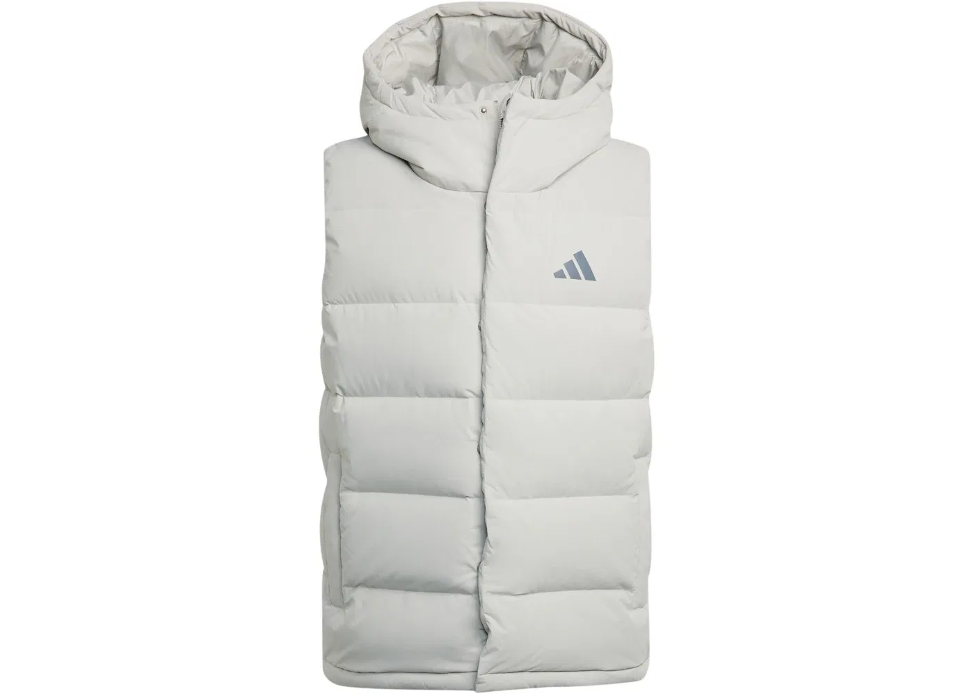 Мужской жилет с капюшоном на пуху Helionic Climawarm Adidas, цвет Metal Grey