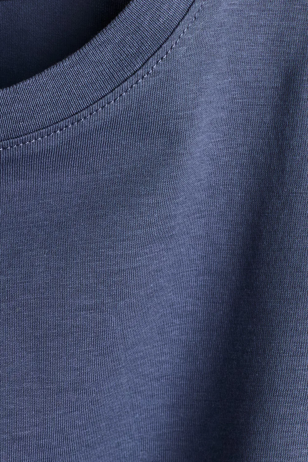 Хлопковая футболка H&M, Mattblau — фото 2