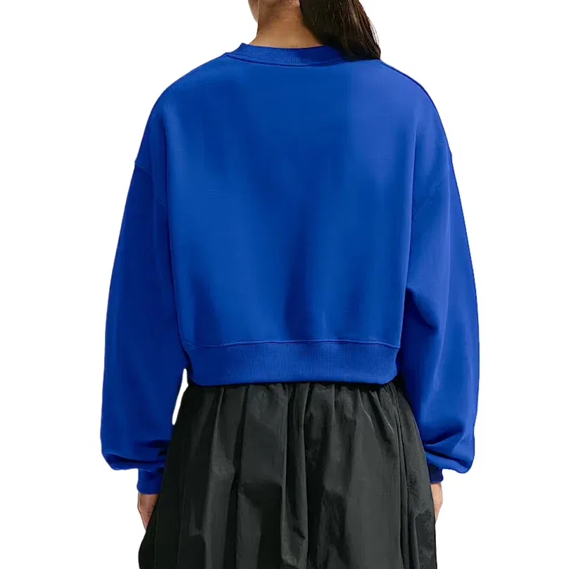 Женская футболка Studio Fleece Medium Weight Oversized Cropped Crew 'Old Royal Sail' Nike, Old Royal/Sail — фото 2