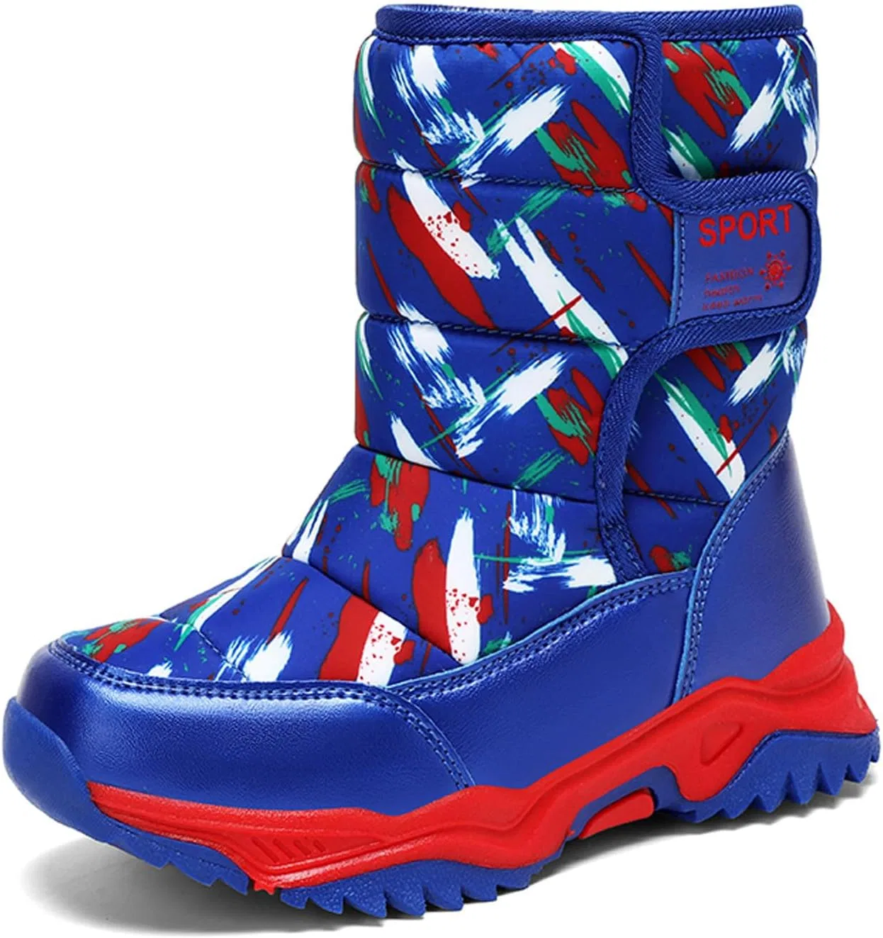 Детские зимние ботинки для девочек и мальчиков с мехом CERYTHRINA, Blue/Red