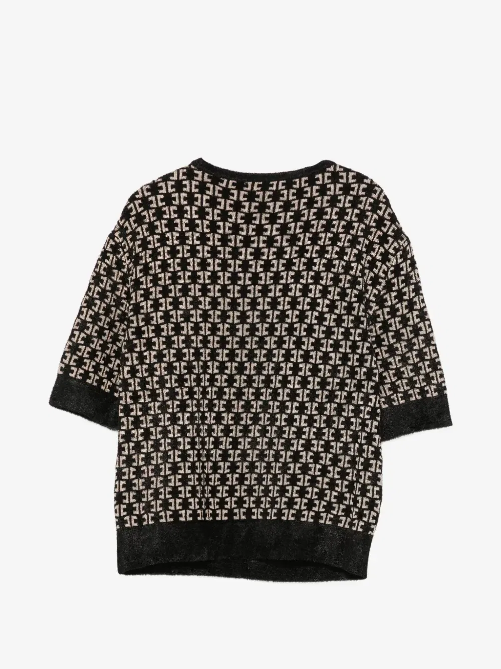 Свитер с монограммой и пуговицами Elisabetta Franchi Kids, черный — фото 2