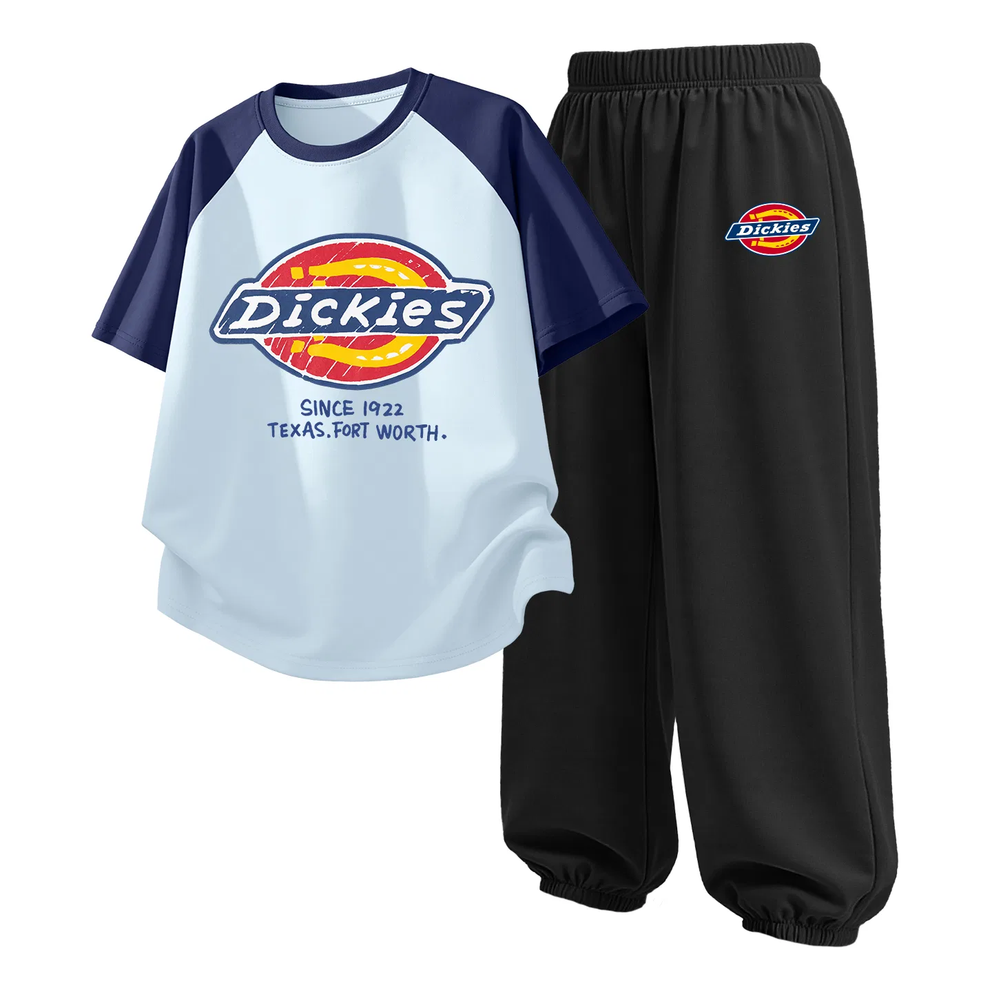 Детский спортивный комплект из 2 предметов с принтом Dickies, S Wax Logo Blue+S Logo K Black