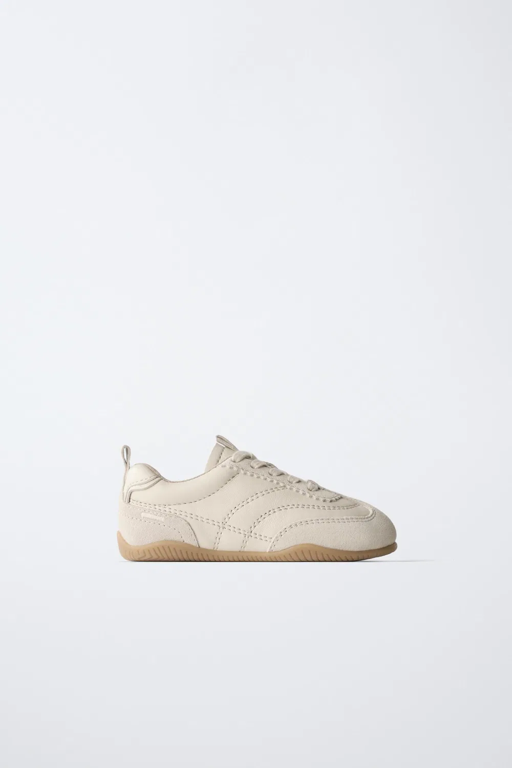 Кроссовки из нейтральной кожи ZARA, White