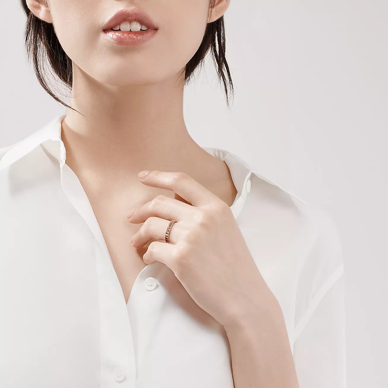 Кольцо Tiffany & Co. True Narrow, розовое золото — фото 3