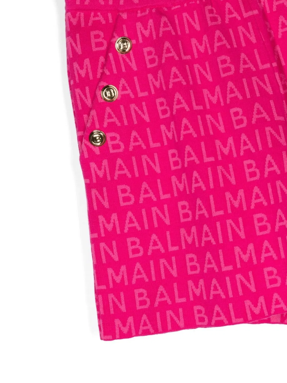 Шорты с логотипом и пуговицами Balmain, розовый — фото 3