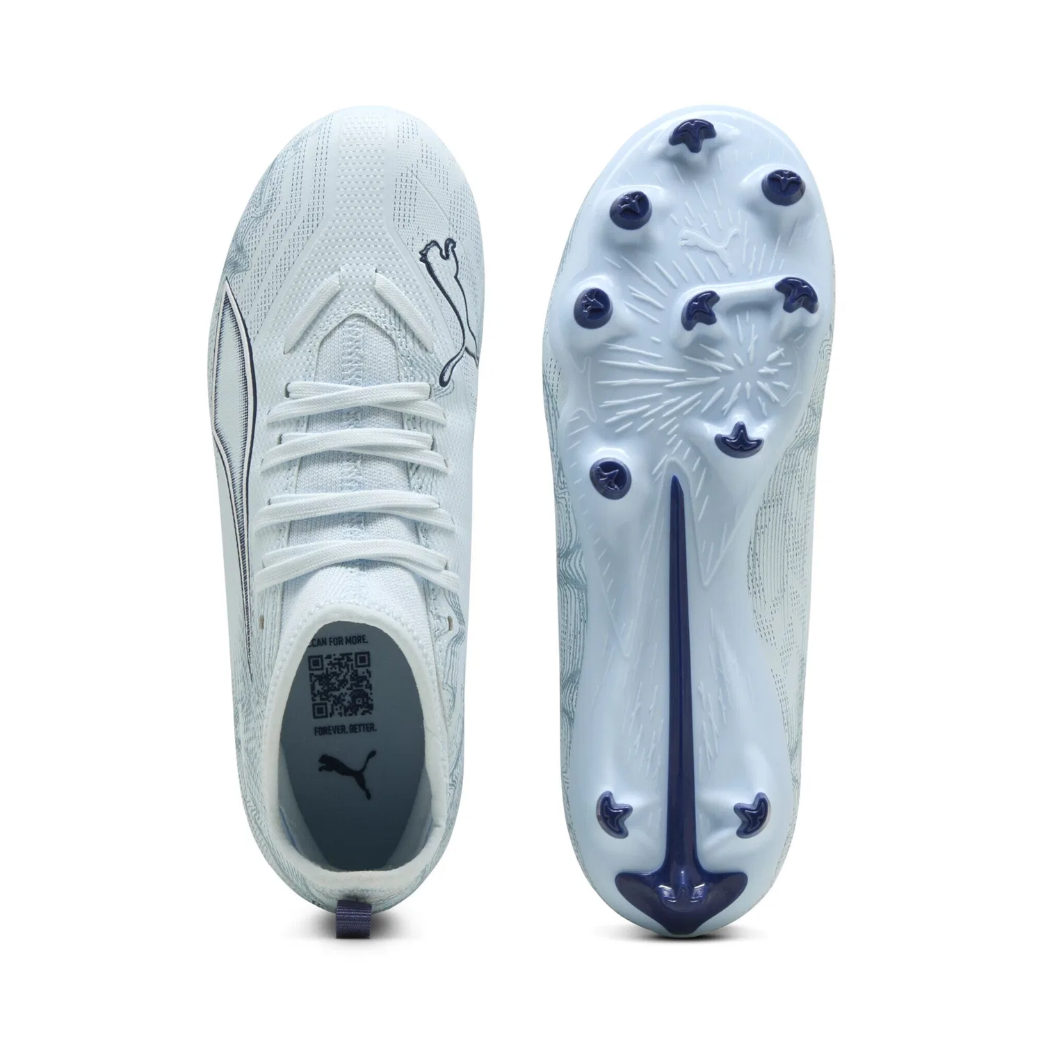 Детские футбольные бутсы для быстрой игры ULTRA 6 Match PUMA, Icy Blue White Jewel — фото 4