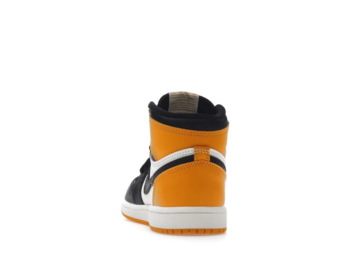 Детские кроссовки кожаные Jordan 1 Retro High OG Taxi, Taxi/Black-Sail — фото 4
