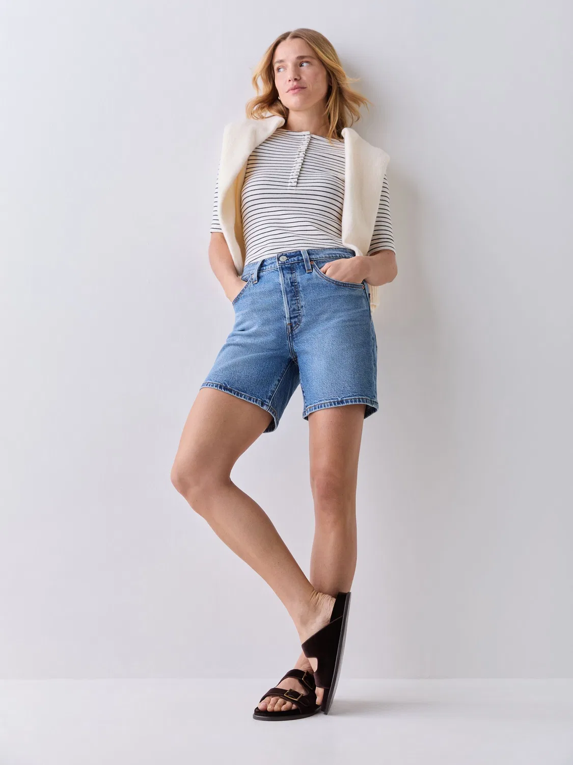 Шорты джинсовые 501 Mid Thigh Levi's, синий деним