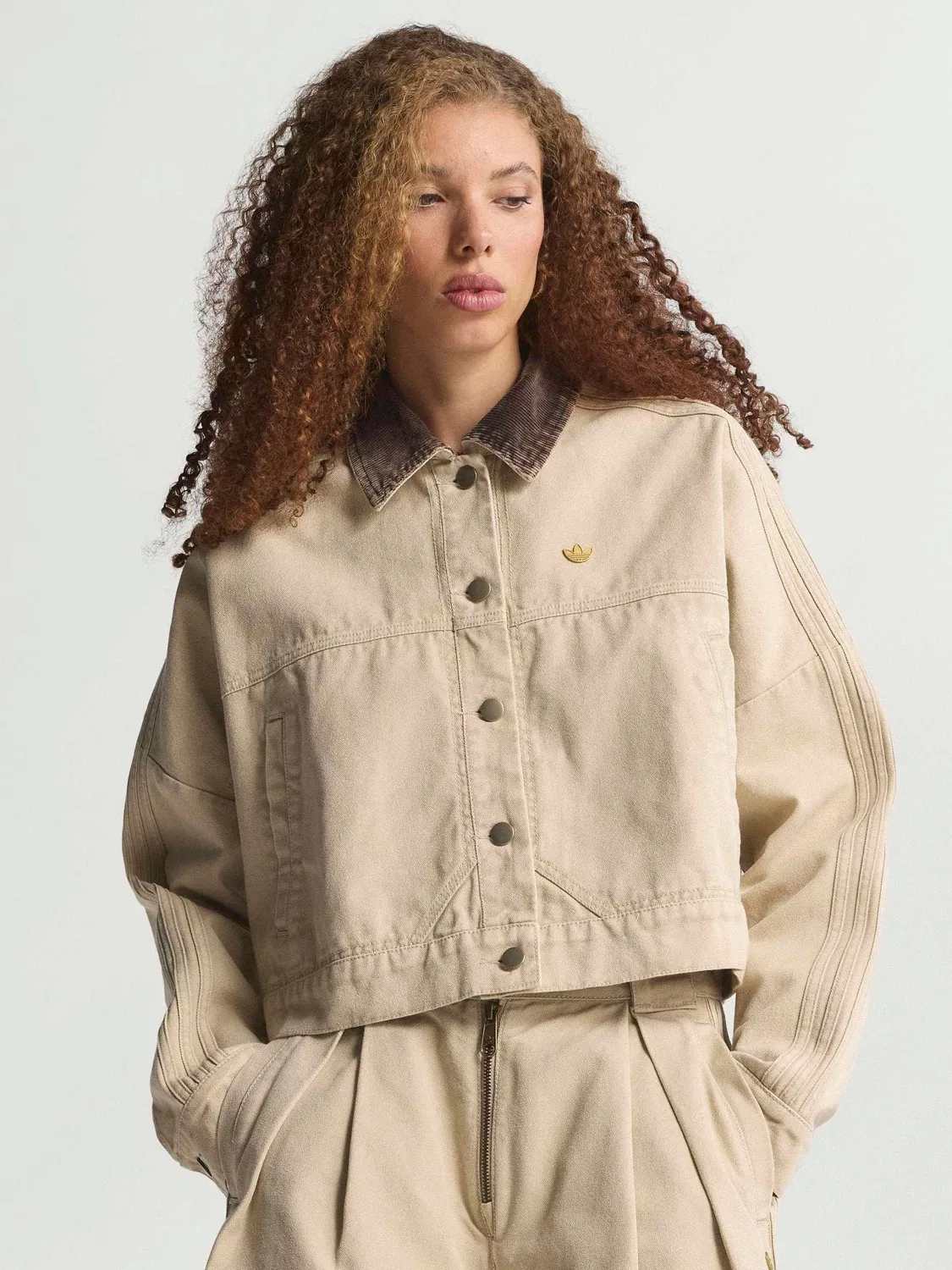 Куртка Canvas Track Top, adidas Originals, коричневый — фото 2